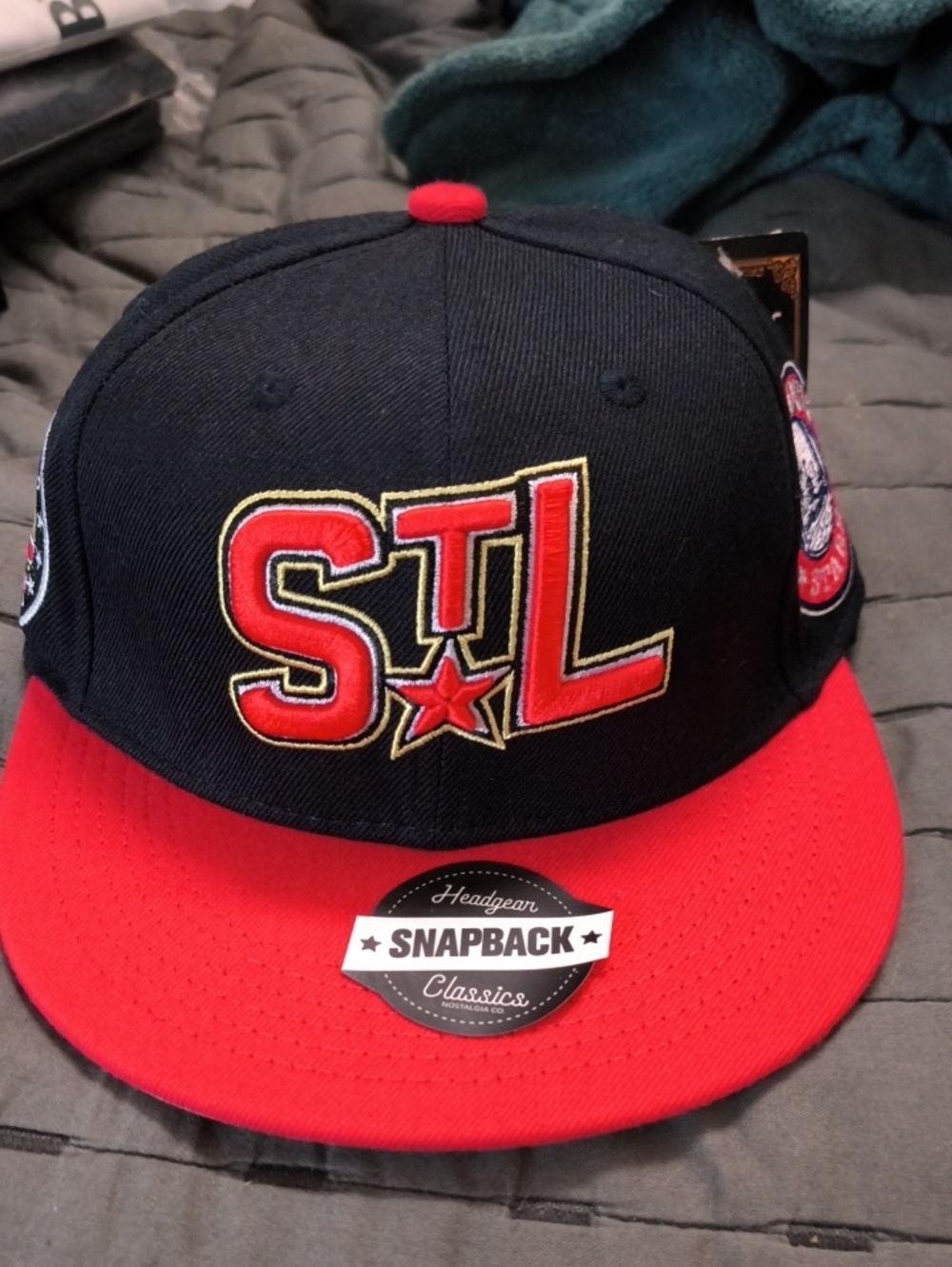 STL Embroidered Snapback Youth- Black & Red